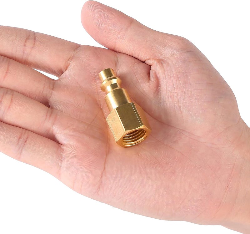 BILBAL Brass 1/4 Inch NPT Brass Female Air Hose Quick Connect Adapter,Air Coupler and Plug Kit,Air Compressor Fittings 2pcs - Image 5